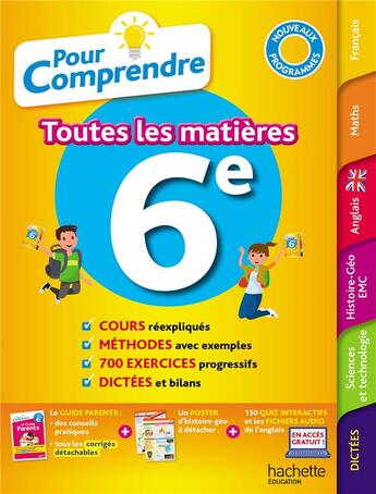 Couverture du livre « Pour comprendre toutes les matieres 6e » de Blanc/Michoux/Lisle aux éditions Hachette Education