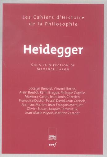 Couverture du livre « Heidegger » de Maxence Caron aux éditions Cerf