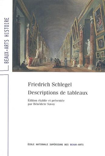 Couverture du livre « Descriptions de tableaux » de Friedrich Schlegel aux éditions Ensba