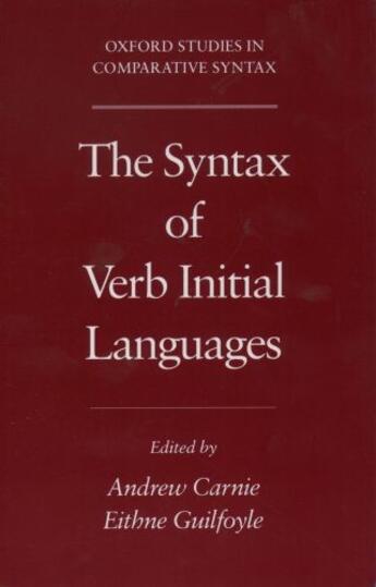 Couverture du livre « The Syntax of Verb Initial Languages » de Andrew Carnie aux éditions Oxford University Press Usa