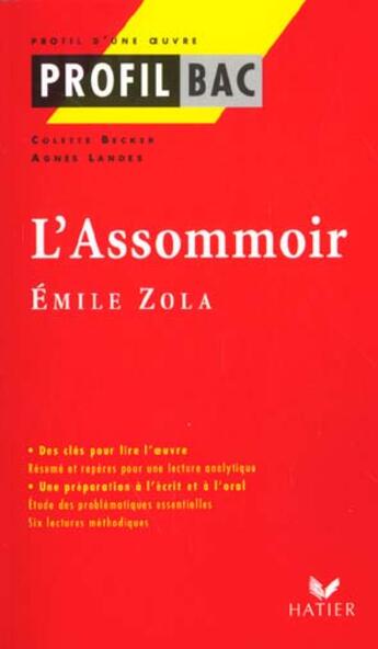 Couverture du livre « L'assommoir, d'Emile Zola » de Émile Zola aux éditions Hatier