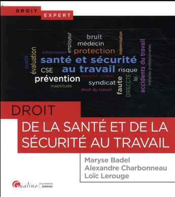 Couverture du livre « Droit de la santé et de la sécurité au travail » de Loic Lerouge et Maryse Badel et Alexandre Charbonneau aux éditions Gualino