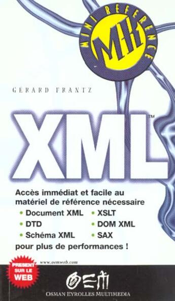 Couverture du livre « Xml » de Gerard Frantz aux éditions Osman Eyrolles Multimedia