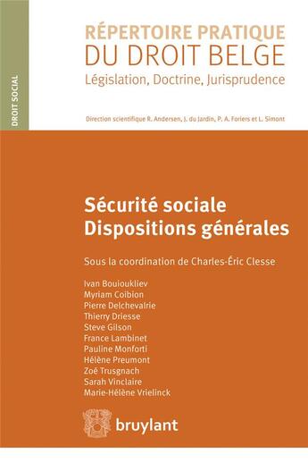 Couverture du livre « Sécurité sociale ; dispositions générales » de  aux éditions Bruylant