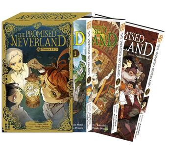 Couverture du livre « The promised Neverland : coffret Tomes 1 à 3 » de Posuka Demizu et Kaiu Shirai aux éditions Crunchyroll