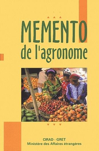 Couverture du livre « Memento de l'agronome (avec dvd) » de  aux éditions Gret