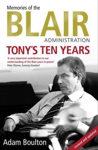 Couverture du livre « Tony's Ten Years » de Boulton Adam aux éditions Simon And Schuster Uk