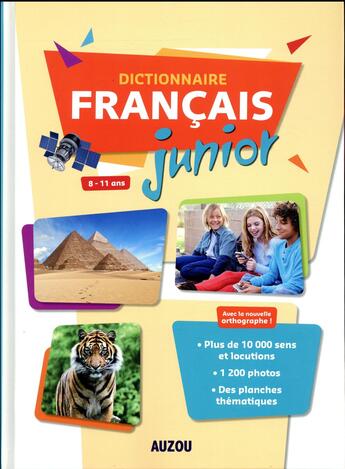 Couverture du livre « Dictionnaire de francais junior grand format » de  aux éditions Philippe Auzou