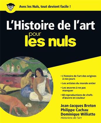 Couverture du livre « L'histoire de l'art pour les nuls » de Philippe Cachau et Jean-Jacques Breton et Dominique Williatte aux éditions First