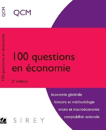 Couverture du livre « 100 questions en économie (2e édition) » de Silem aux éditions Sirey