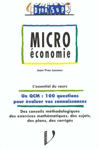 Couverture du livre « Microeconomie » de Thouvenot aux éditions Vuibert