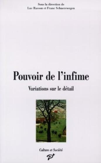 Couverture du livre « Pouvoir de l'infime ; variations sur le détail » de Franc Schuerewegen et Luc Rasson aux éditions Pu De Vincennes