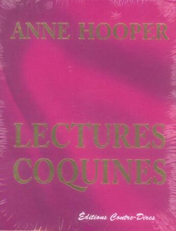 Couverture du livre « Lectures coquines » de Anne Hooper aux éditions Contre-dires