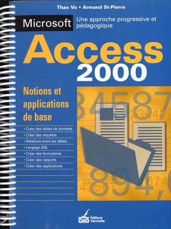 Couverture du livre « Access 2000 » de St.Pierre aux éditions Vermette
