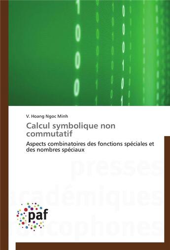 Couverture du livre « Calcul symbolique non commutatif » de Minh-V aux éditions Presses Academiques Francophones