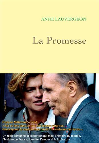 Couverture du livre « La promesse » de Anne Lauvergeon aux éditions Grasset Et Fasquelle