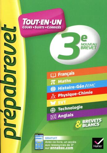 Couverture du livre « Le tout-en-un 3e nouveau brevet » de Bureau Caroline aux éditions Hatier