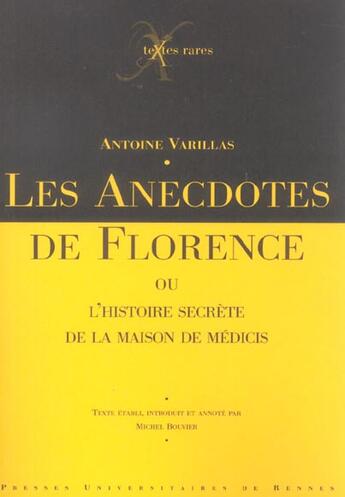 Couverture du livre « Anecdotes de florence » de Pur aux éditions Pu De Rennes