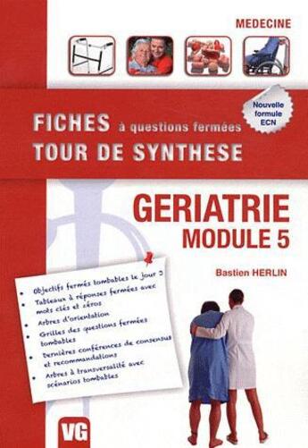 Couverture du livre « Fiches tour de synthese geriatrie » de B.Herlin aux éditions Vernazobres Grego