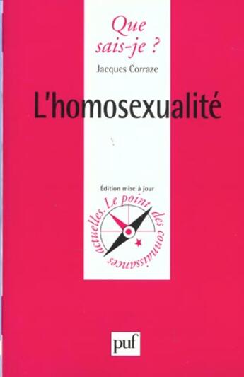 Couverture du livre « L'homosexualite » de  aux éditions Que Sais-je ?