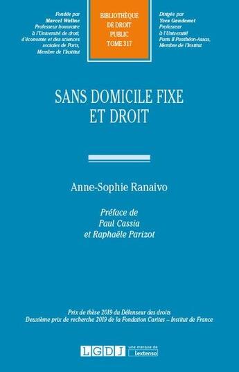 Couverture du livre « Sans domicile fixe et droit » de Anne-Sophie Ranaivo aux éditions Lgdj