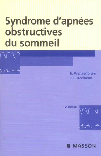 Couverture du livre « Syndrome d'apnees obstructives du sommeil - pod (2e édition) » de Weitzenblum/Racineux aux éditions Elsevier-masson