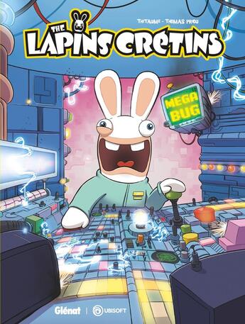 Couverture du livre « The Lapins Crétins - Tome 12 : Méga bug » de Thitaume et Thomas Priou aux éditions Glenat