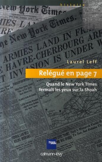 Couverture du livre « Relègué en page 7 » de Leff-L aux éditions Calmann-levy