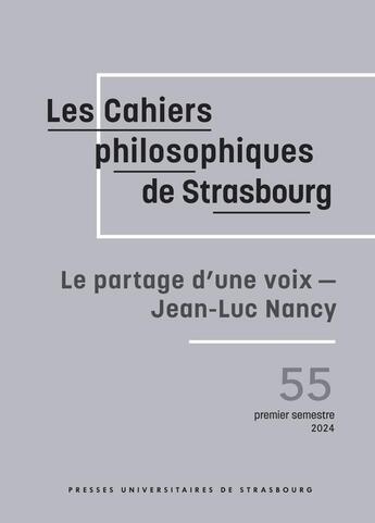 Couverture du livre « Le partage d'une voix - Jean-Luc Nancy » de Baas/Bensussan/Hirt aux éditions Pu De Strasbourg