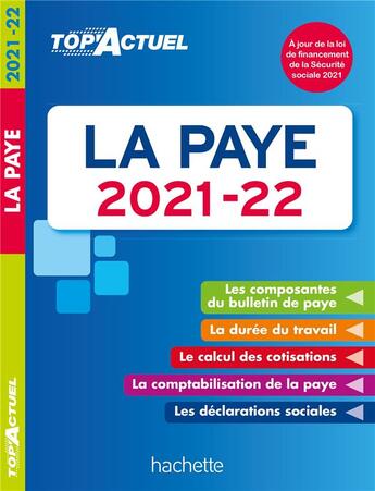 Couverture du livre « Top'actuel : la paye (édition 2021/2022) » de Sabine Lestrade aux éditions Hachette Education