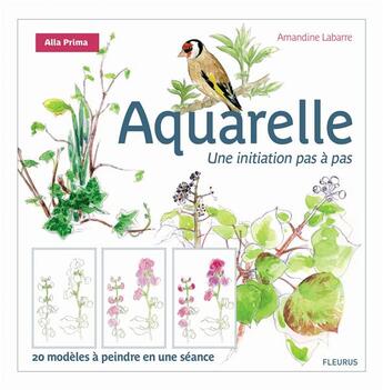 Couverture du livre « L'aquarelle ; une initiation pas à pas » de Amandine Labarre aux éditions Mango