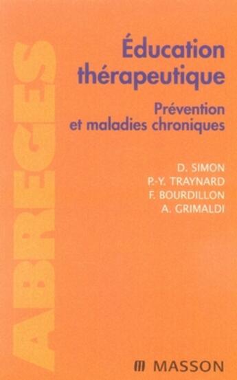 Couverture du livre « Éducation thérapeutique, prévention et maladies chroniques » de  aux éditions Elsevier-masson