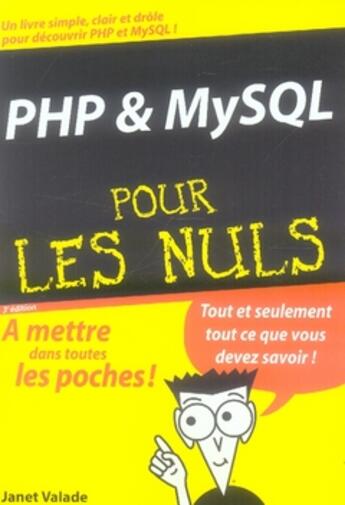 Couverture du livre « Php et mysql pour les nuls » de Janet Valade aux éditions First Interactive