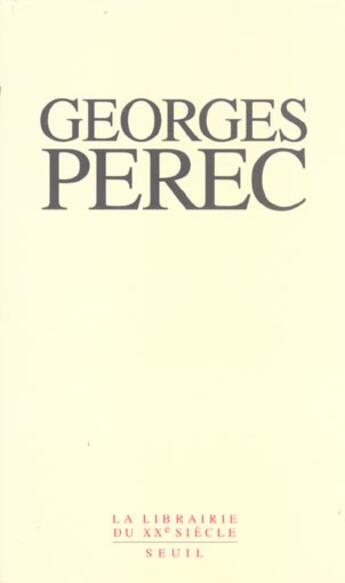 Couverture du livre « Coffret : voeux, le voyage d'hiver, beaux presents, belles absentes » de Georges Perec aux éditions Seuil