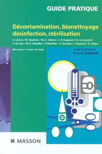 Couverture du livre « Decontamination bionettoyage deinfection sterilisation » de Darbord aux éditions Elsevier-masson