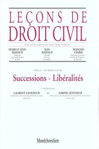 Couverture du livre « Successions - liberalites - 5eme edition - vol04 » de Breton A. L L. aux éditions Lgdj