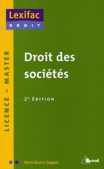 Couverture du livre « Droit des sociétés » de Maria-Beatriz Salgado aux éditions Breal