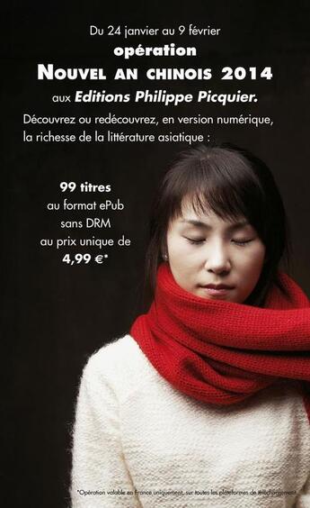 Couverture du livre « Catalogue Opération Nouvel an chinois 2014 » de  aux éditions Picquier