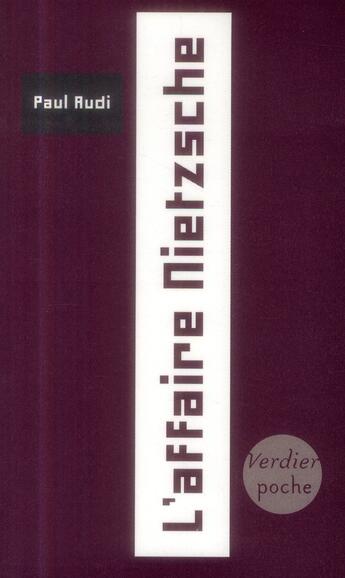 Couverture du livre « L'affaire Nietzsche » de Paul Audi aux éditions Verdier