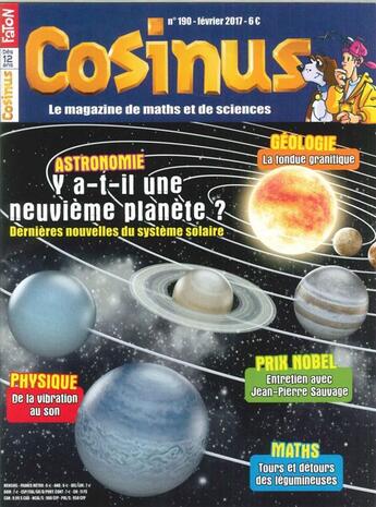 Couverture du livre « Cosinus n 190 neuvieme planete du systeme solaire fevrier 2017 » de  aux éditions Cosinus