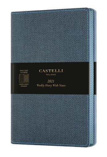 Couverture du livre « Agenda 2021 semainier grand format harris blue » de  aux éditions Castelli Milano