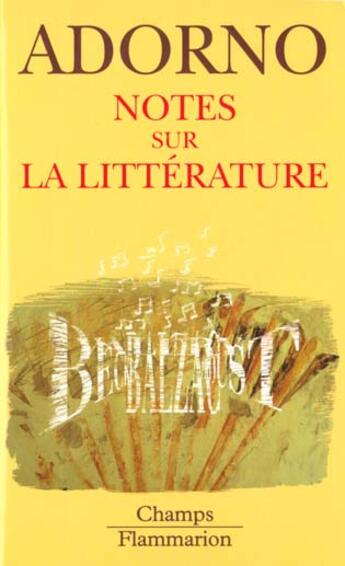 Couverture du livre « Notes sur la litterature » de Adorno Theodor aux éditions Flammarion