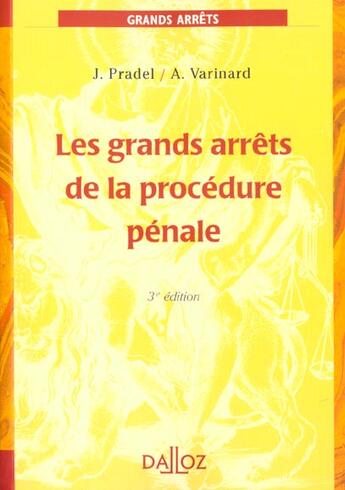 Couverture du livre « Les Grands Arrets De Procedure Penale T.2 ; 3e Edition » de Jean Pradel et Andre Varinard aux éditions Dalloz