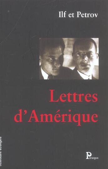 Couverture du livre « Lettres d'amerique » de Ilf et Petrov aux éditions Parangon