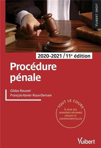 Couverture du livre « Procédure pénale (édition 2020/2021) » de Gildas Roussel et François-Xavier Roux-Demare aux éditions Vuibert