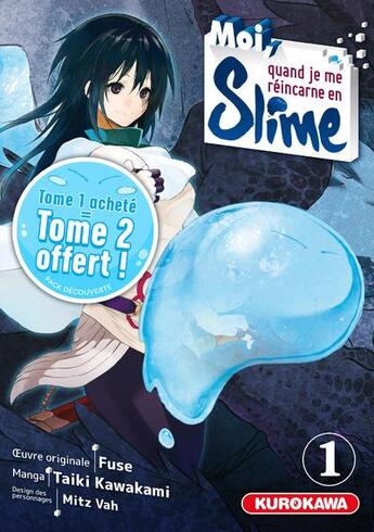 Couverture du livre « Moi, quand je me réincarne en Slime : t.1 et .2 » de Fuse et Taiki Kawakami et Vah Mitz aux éditions Kurokawa