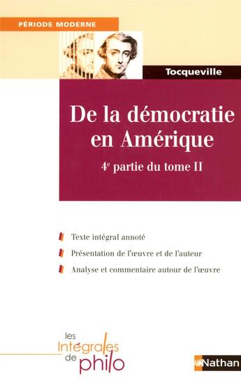 Couverture du livre « Int phil 43 tocqueville democr » de Laffitte/Laffite aux éditions Nathan