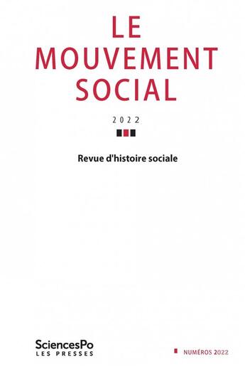 Couverture du livre « Le mouvement social 278 » de  aux éditions Presses De Sciences Po