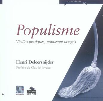 Couverture du livre « Populisme » de Deleersnijder aux éditions Luc Pire