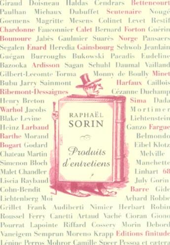 Couverture du livre « Produits d'entretiens » de Raphael Sorin aux éditions Finitude